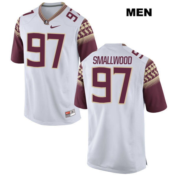 Men's NCAA Nike Florida State Seminoles #97 Isaiah Smallwood College White Stitched Authentic Football Jersey JXH6569FF